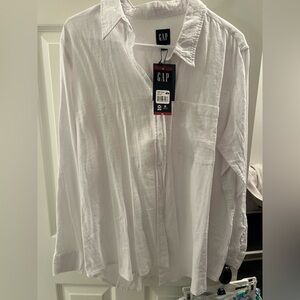 GAP White linen  Button-Up Shirt